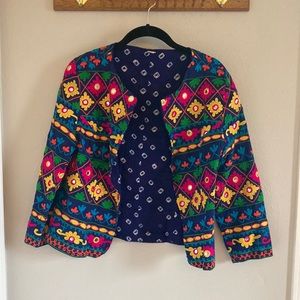 Women’s Colorful Embroidered Reversible Jacket